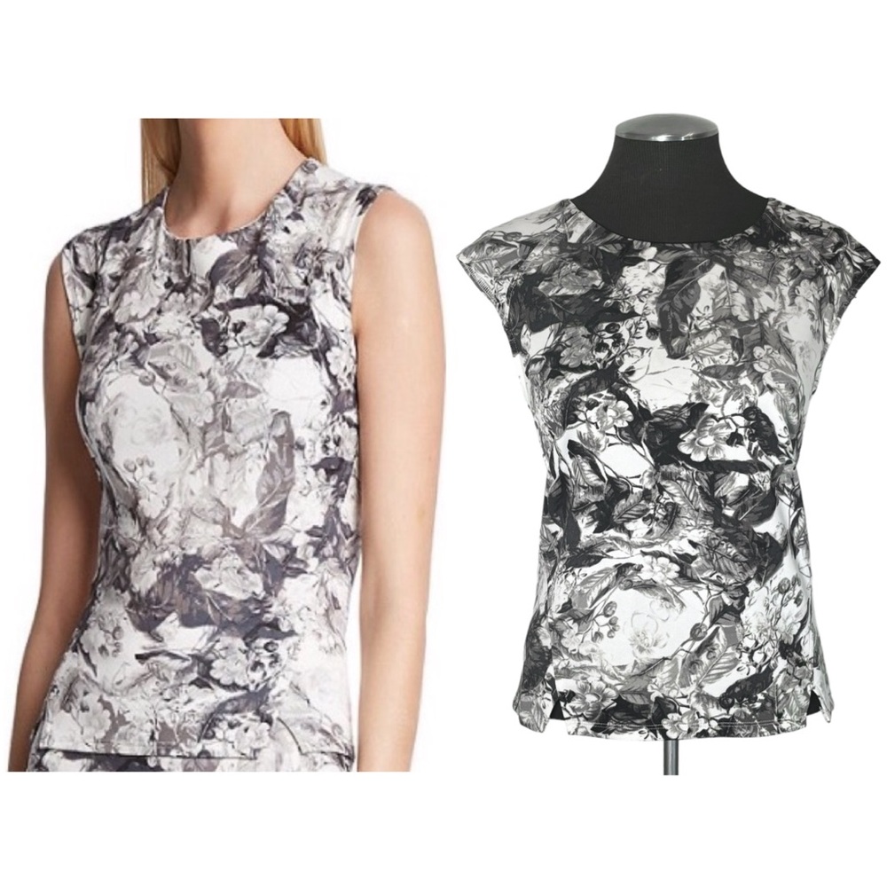 Robert Rodriguez – Floral Peplum Zip Back Top – Size 12 – Revolve